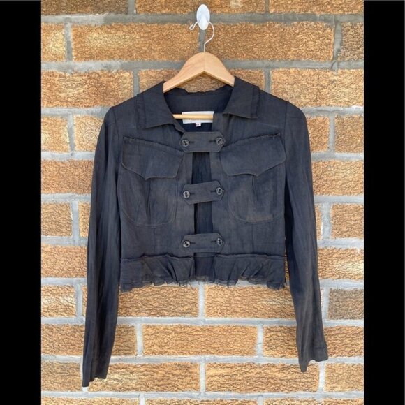 HACHE linen blend cropped jacket 42 - Picture 1 of 7